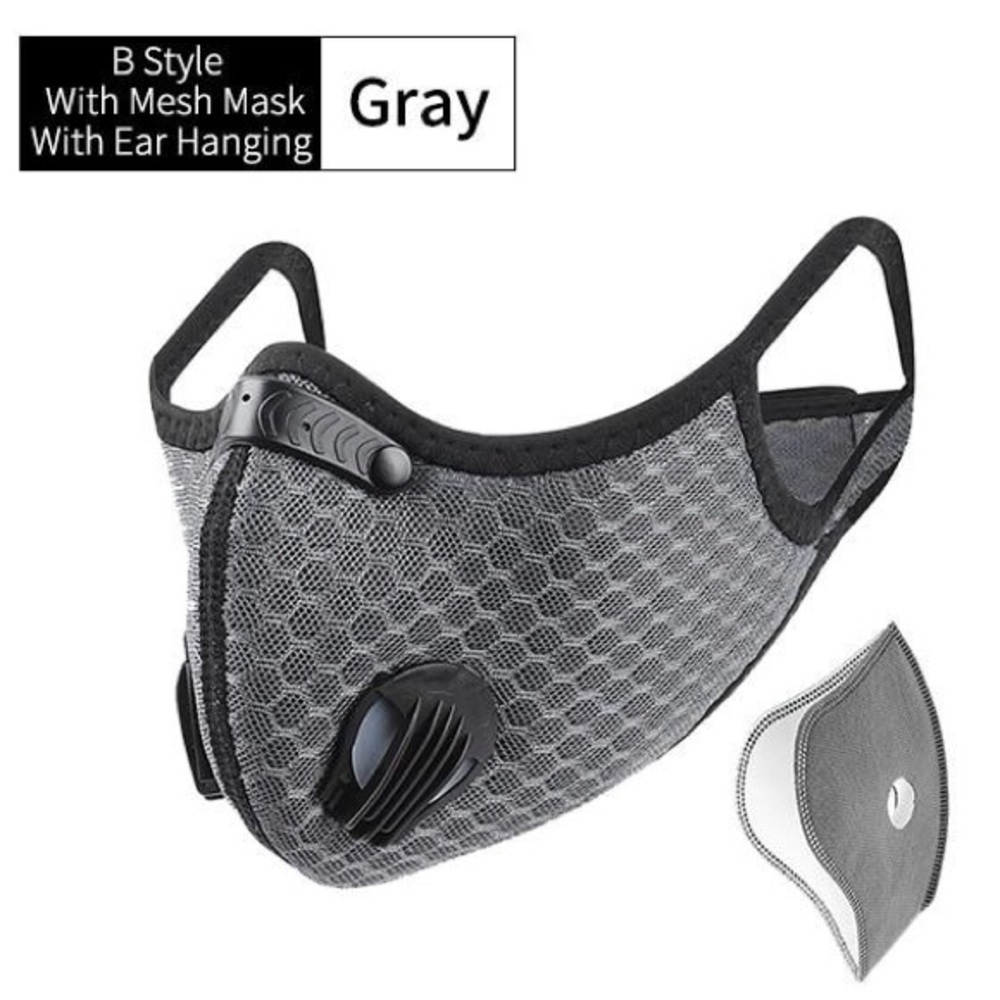 NEW‼️UNISEX GREY 2 valve head wrap face mask- mask